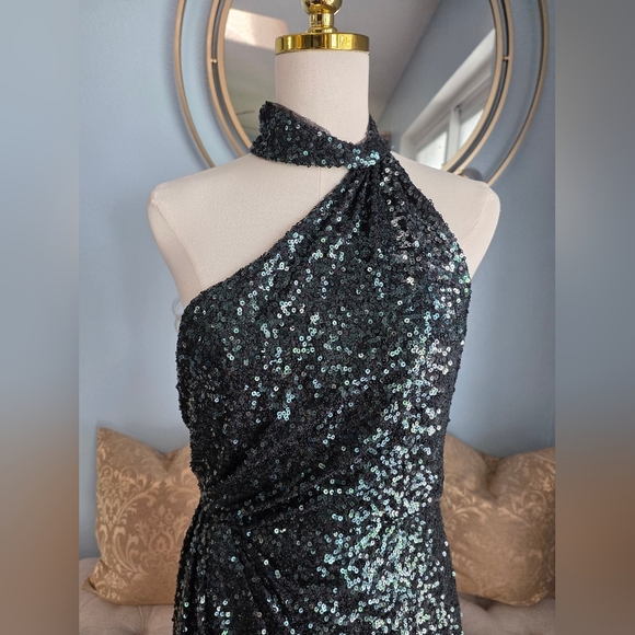 Badgley Mischka Sequin Evening Dress - Picture 4 of 8